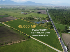 Prejmer, Brasov, teren 45.000 mp, PUZ aprobat, 156 m front DN11